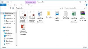 Recycle Bin Folder to recover data from SDHC card