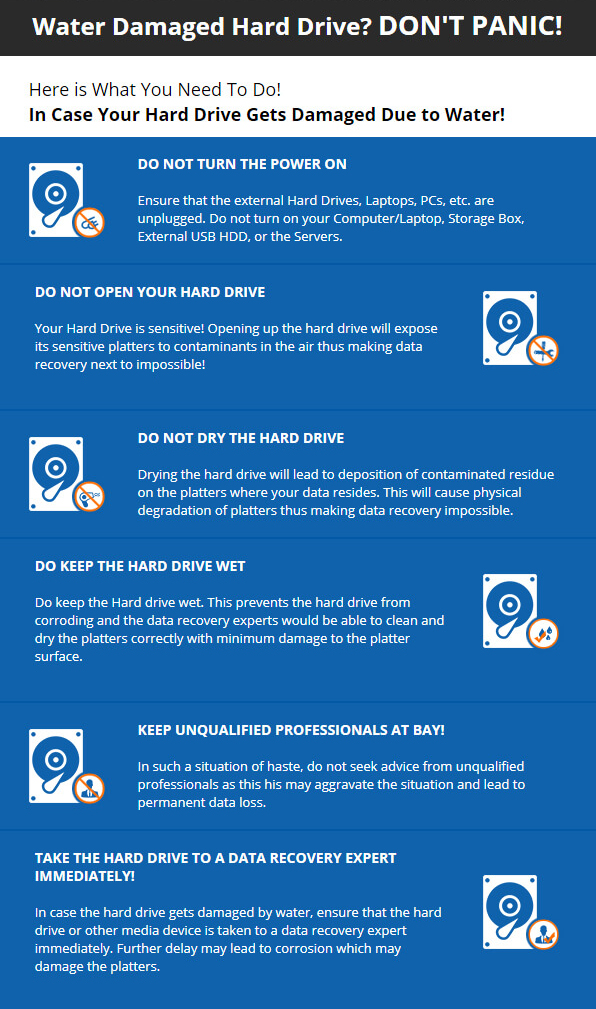 Tips: water damaged hard drive recovery