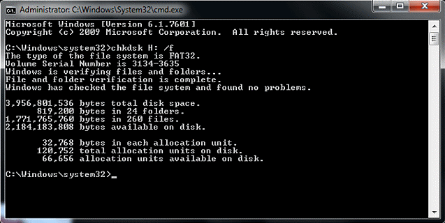 Windows detected a hard disk problem, using chkdsk