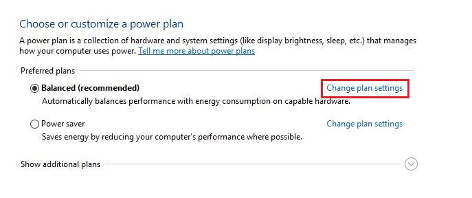 Power Plan Setting