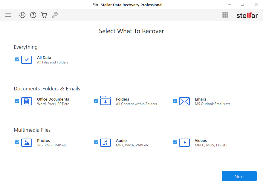 Stellar Data Recovery Professional 