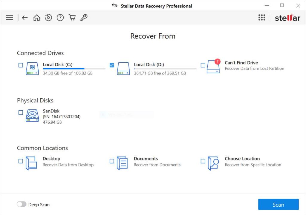 Stellar Data Recovery Professional 