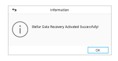 Stellar Data Recovery Activated Successfully