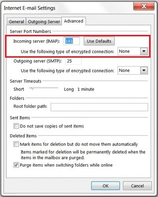 IMAP error