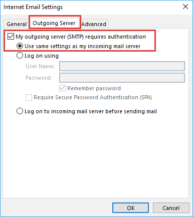 Internet Email Setting