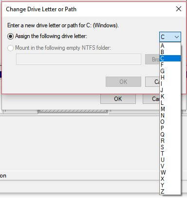 Change Drive Letter or path