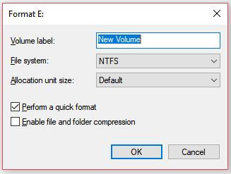 Format the Disk Volume