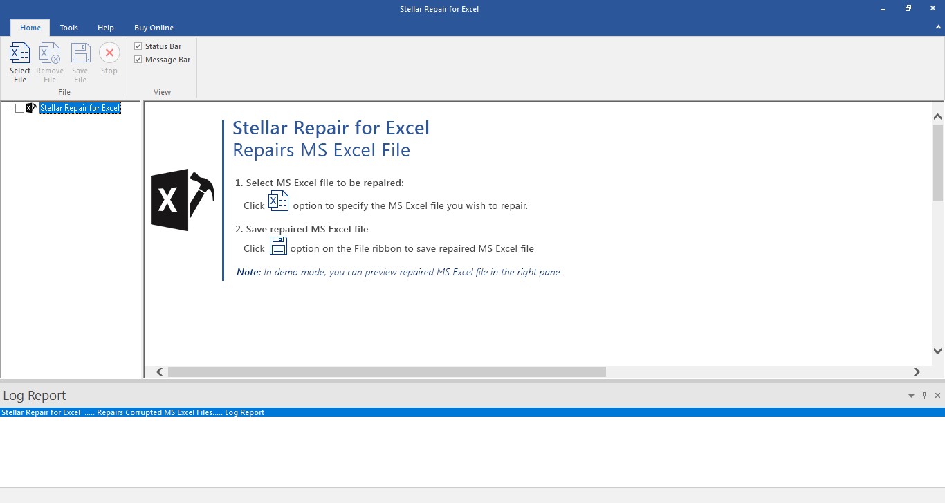 Stellar Repair For Excel Step 1