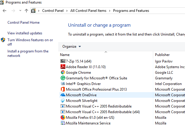 uninstall or save the program