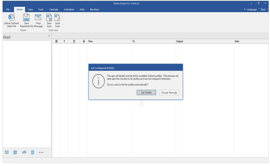 PST file by browsing