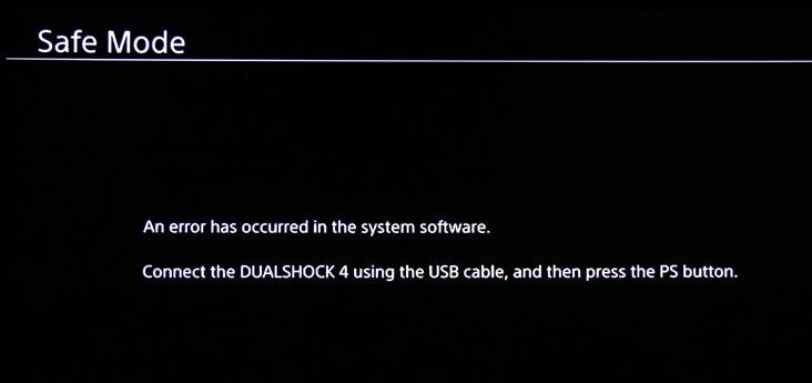 ps4 error- Corrupted Database Error