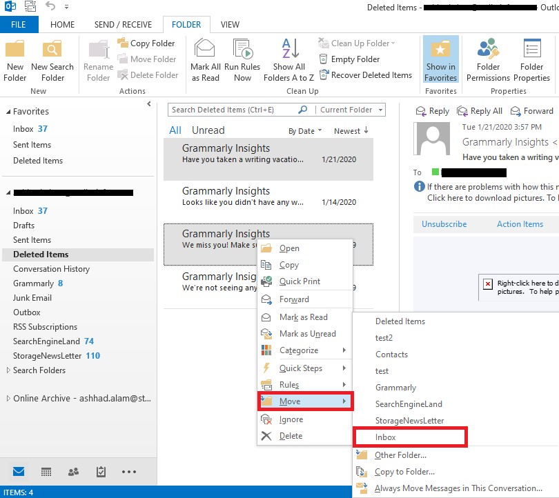 how to recover permanently deleted emails in outlook 2019