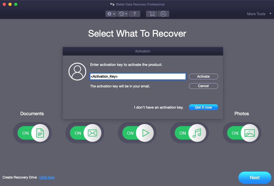 activation key for stellar data recovery