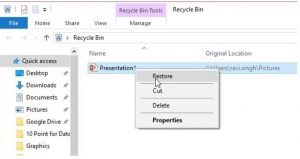 Restore from Recycle Bin