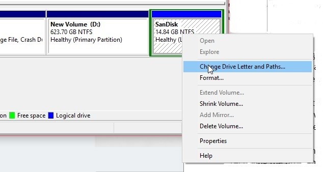 Change drive letter