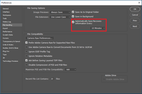 Auto Save in Photoshop
