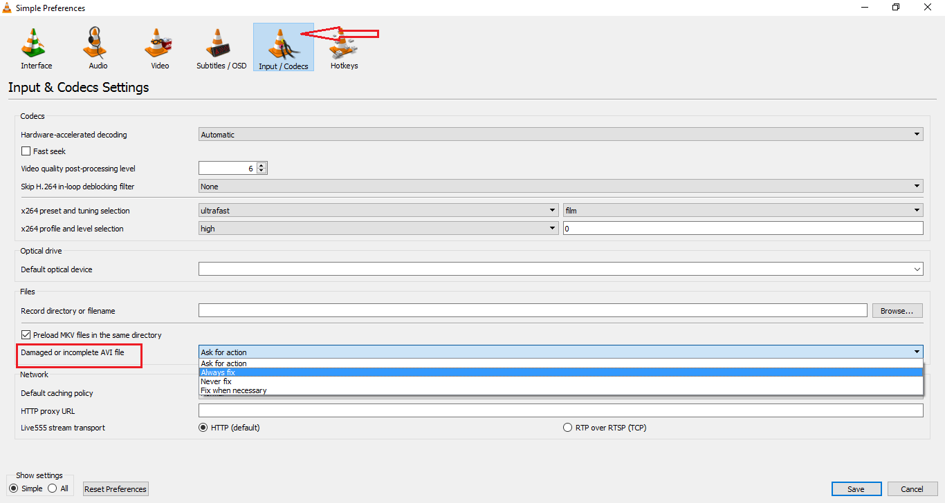 repair mov file index