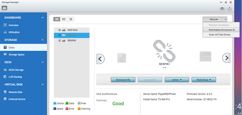 Reinitialize Enclosure ID