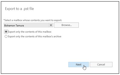 export exchnage mailbox