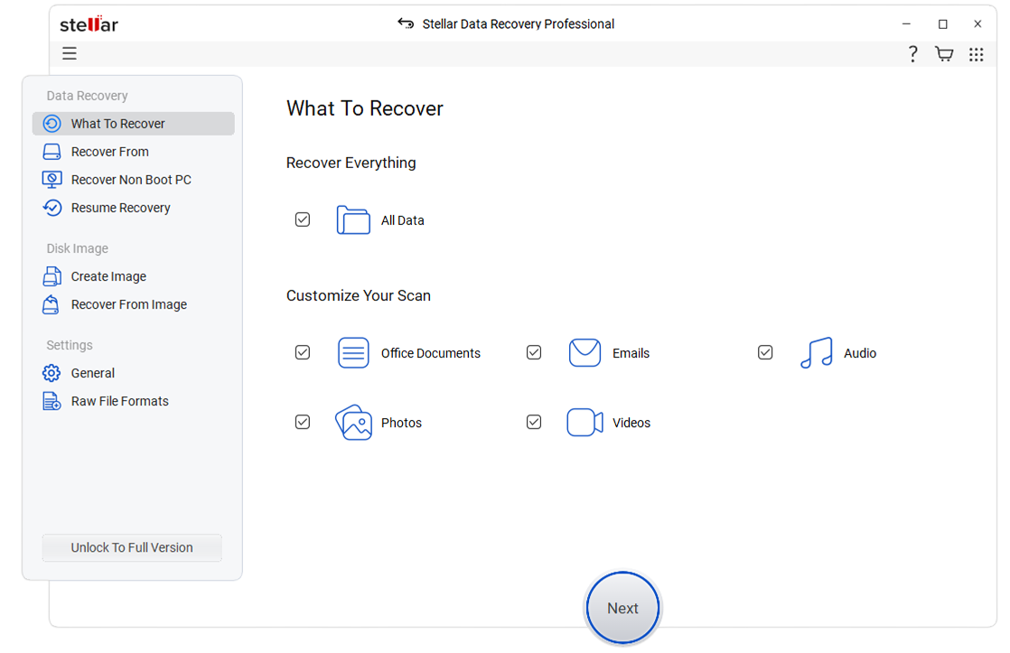 Stellar Data Recovery Professional