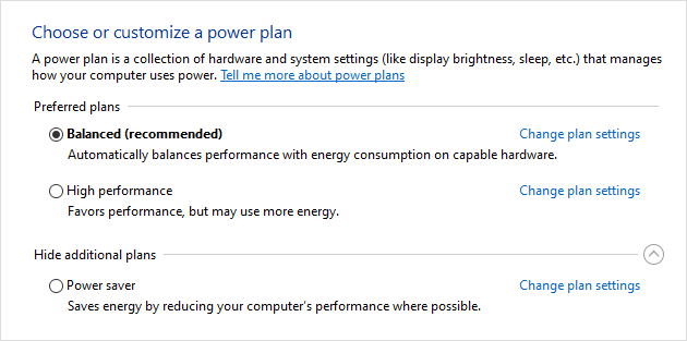 change plan setting to fix WD My Passport Hard Drive Not Detected