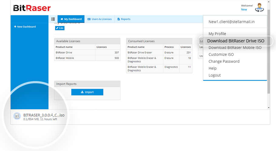 BitRaser Cloud Dahboard