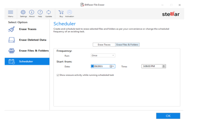 Schedule Erase Files and Folder