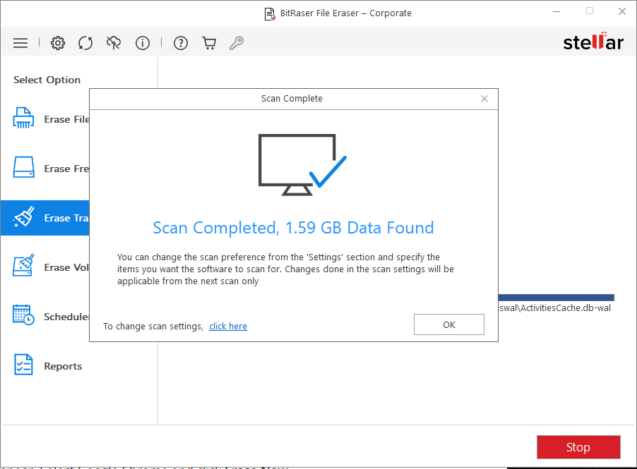 Trace Scan Completed