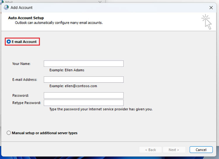 Email Account Setup in Outlook