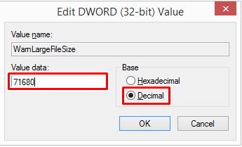 click on Decimal