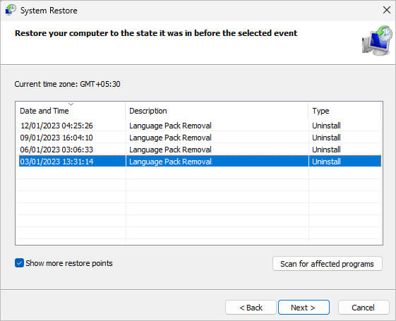 A Restore Point