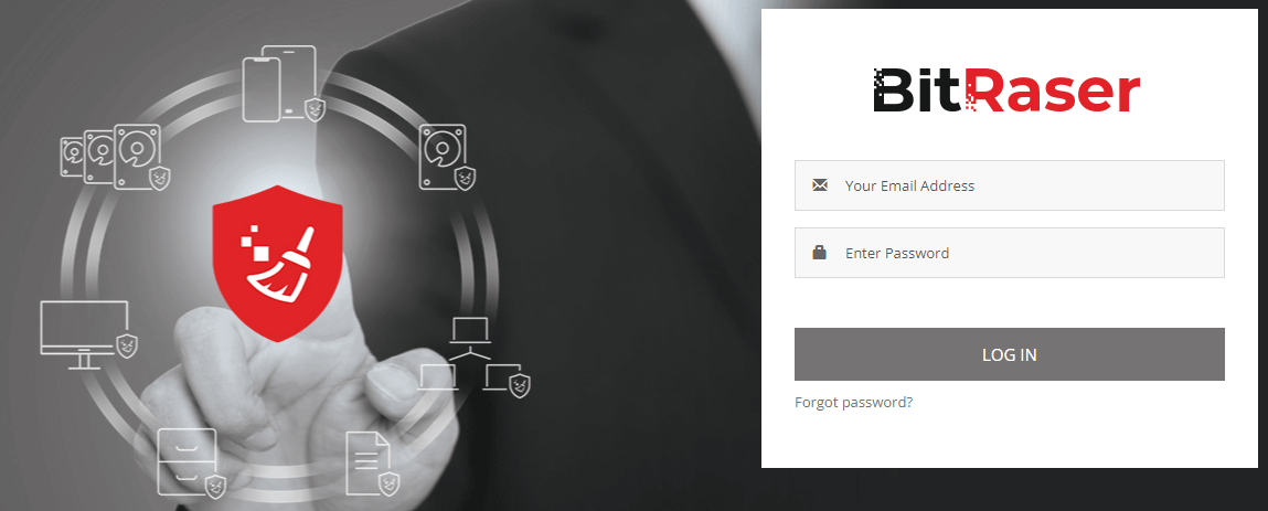 BitRaser Cloud Login Screen
