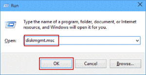 run disk manager to check
