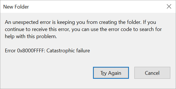 Fix Error Code 0x8000ffff