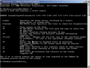 type chkdsk drive letter