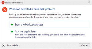 windows detected hard disk problem