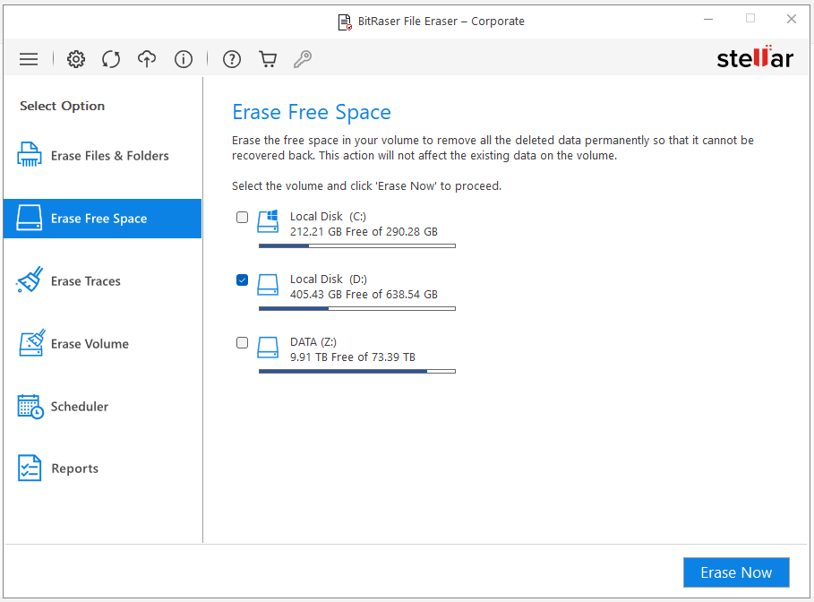 Erase Free space of D Drive