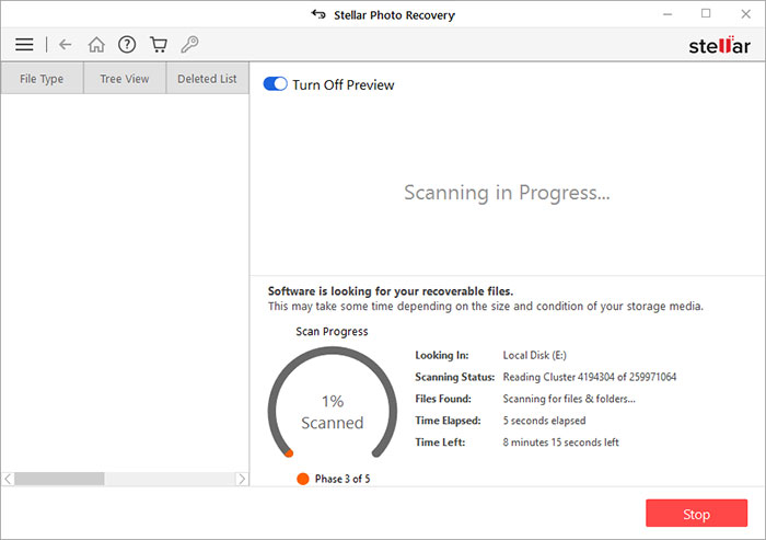 Stellar Photo Recovery Working