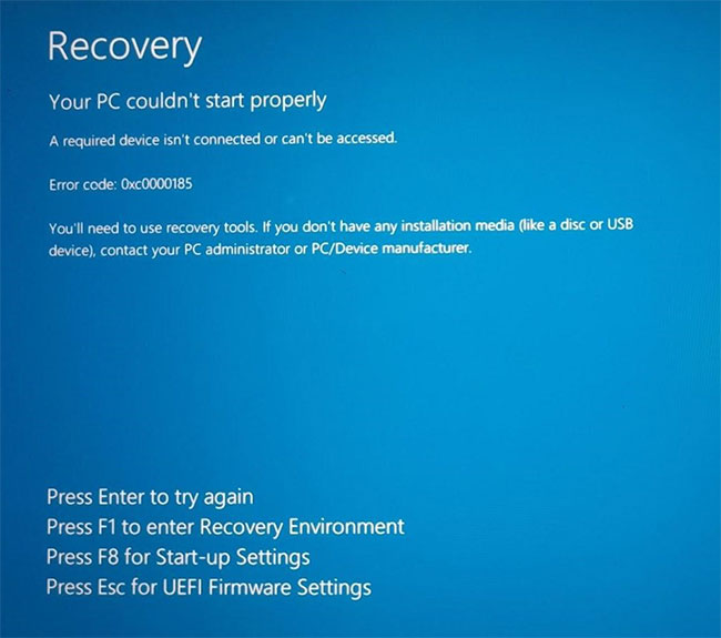 Error-Code-0xc0000185