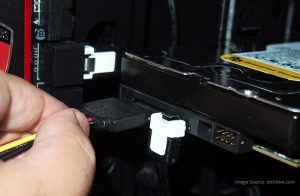 unseat and reseat the cables for fixing hard drive clicking sound