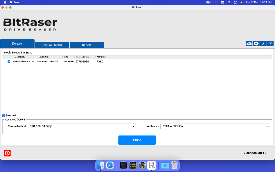 BitRaser Screen in Mac