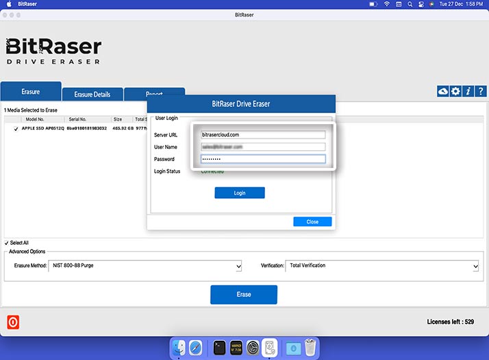 BitRaser Cloud Credential