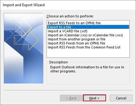 Export-to-a-file