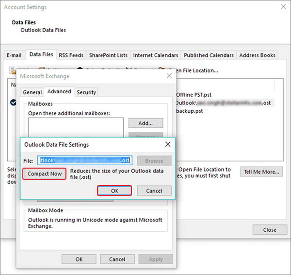 outlook data file reached the maximum size