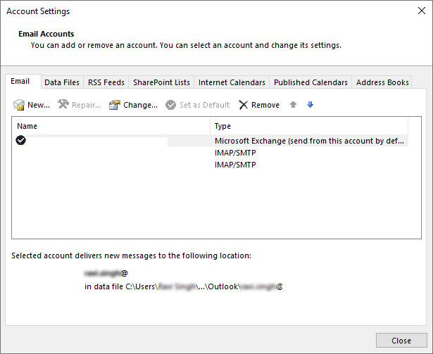 Turn off Cached Exchange Mode in Outlook