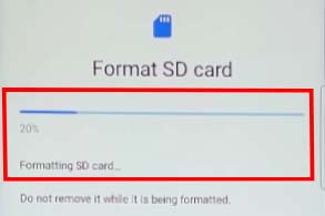 Tap on “Format SD Card