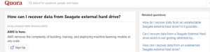 how can I recover data from Seagate external hard drive on quora