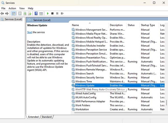 Hit the Windows Key, and type in “Services” in the search box