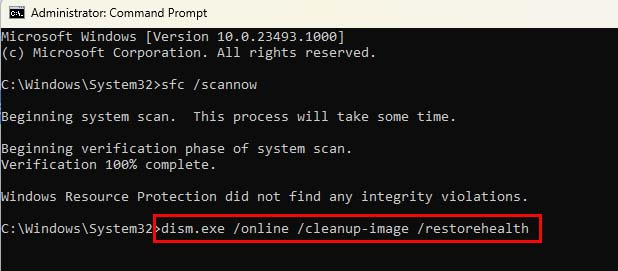 Wait for the system scan to complete