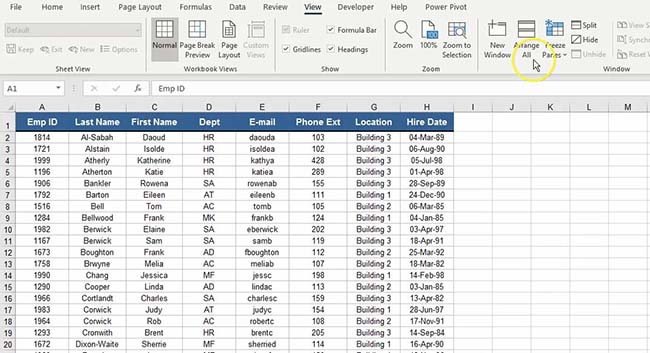 How do you freeze panes in Excel